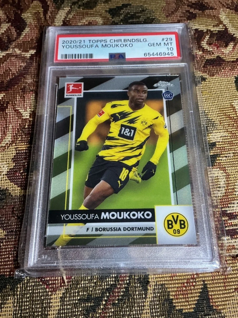 2020 Topps Chrome Bundesliga Youssoufa Moukoko PSA 10 GEM MT Rookie RC